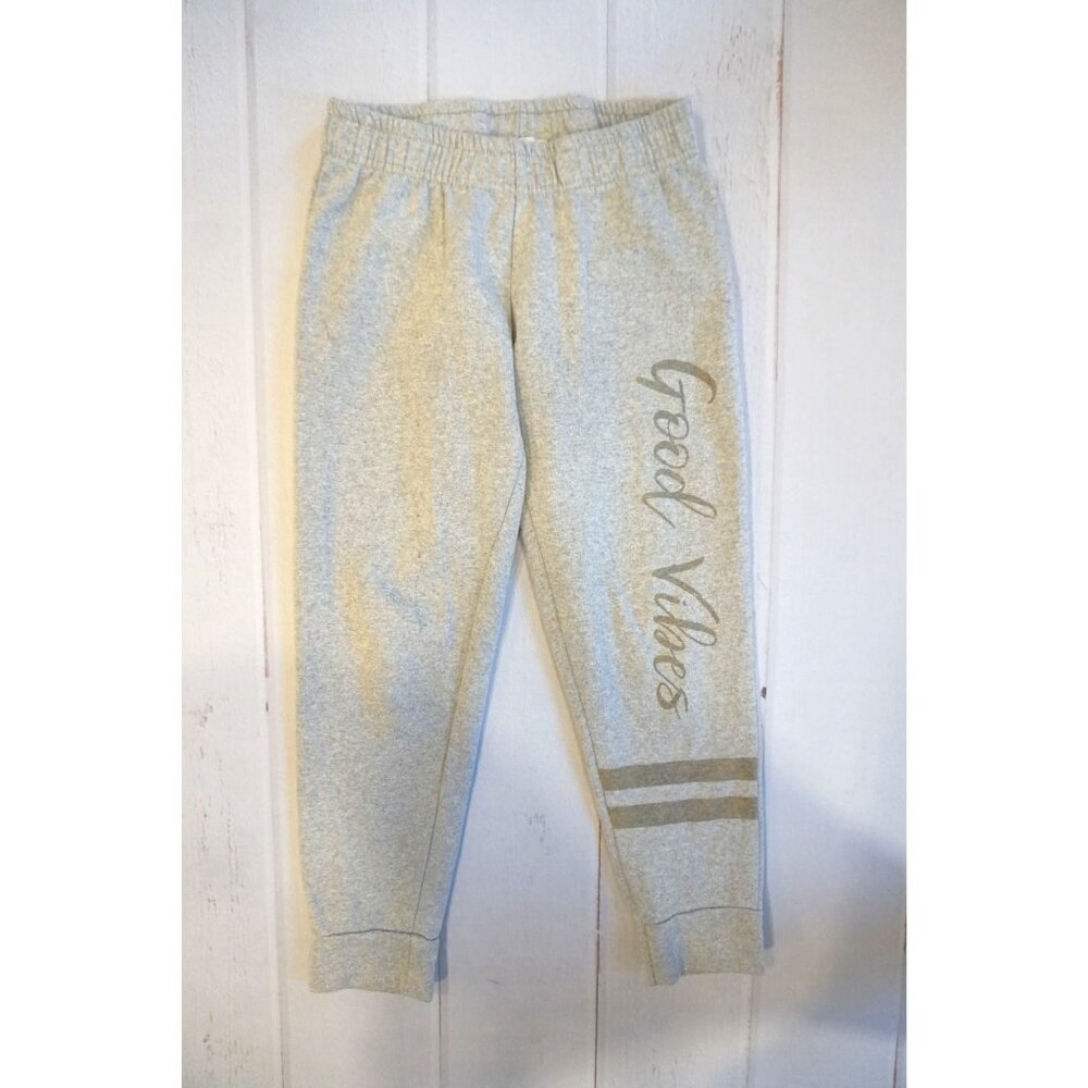 Love Republic Girls Gray Sweats "Good Vibes" - S (7/8)